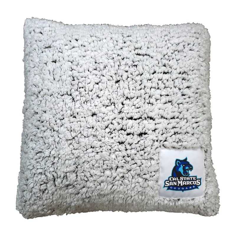 Team home textiles for the ultimate sports fan cave-California State San Marcos Frosty Throw Pillow