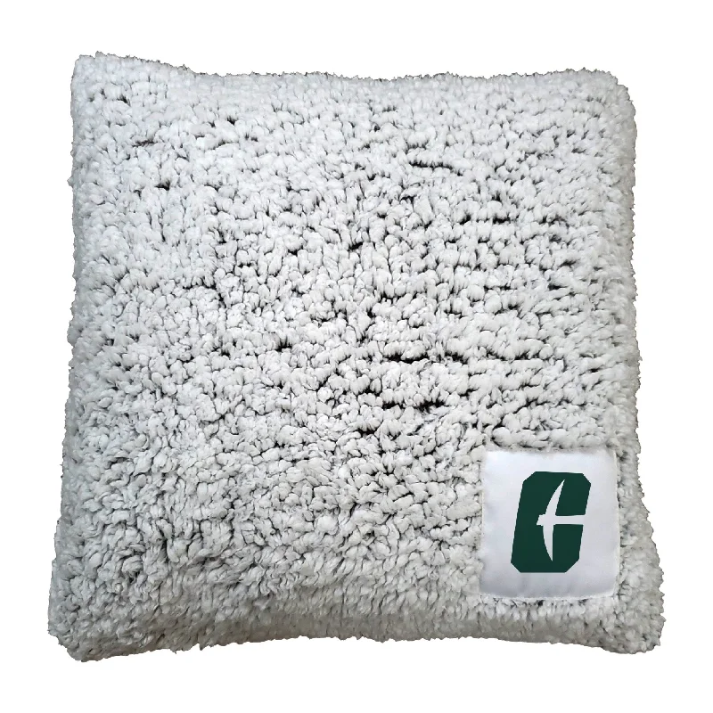 Luxury team towels for your sports fan bathroom-North Carolina Charlotte Frosty Throw Pillow