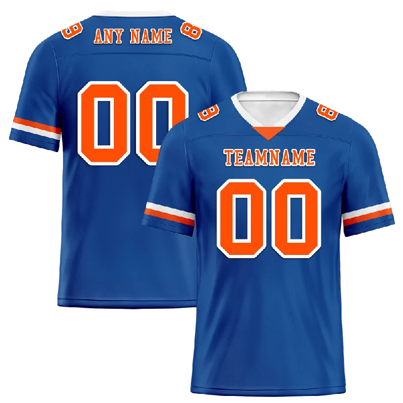 Soccer jersey for fans who love their team-Custom Blue Classic Style Orange Personalized Authentic Football Jersey FBJ02-bc0f009