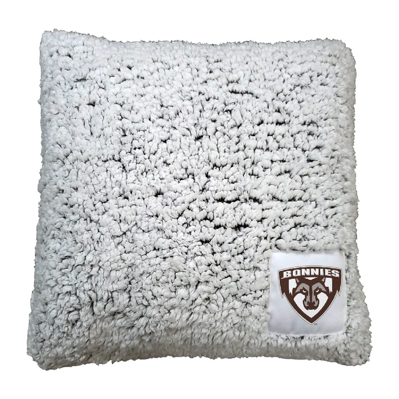 Personalized team home textiles for special occasions-St Bonaventure Frosty Throw Pillow