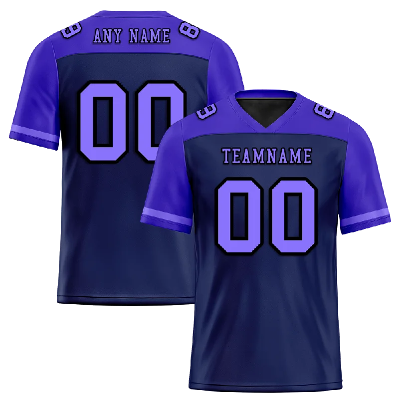 Custom soccer jersey for fun and sporty looks-Custom Black Purple Raglan Sleeves Purple Personalized Authentic Football Jersey FBJ02-bc0f0c0