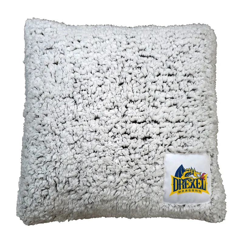 Custom team bed sheets for sports fans-Drexel Frosty Throw Pillow