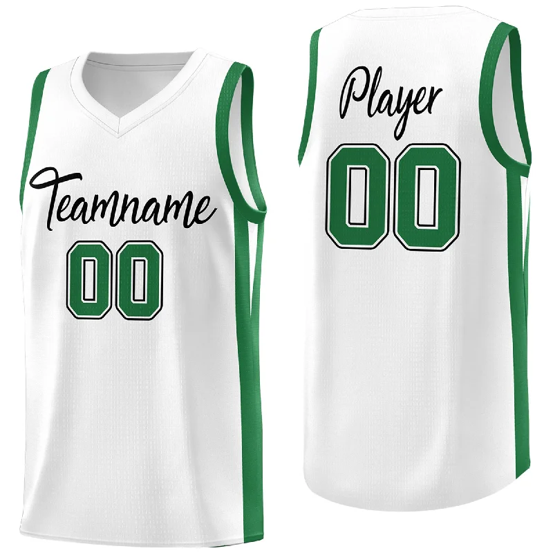 Soccer jersey for fans who love their team-Basketball jersey for fans who love their team-Custom White White Classic Tops Mesh Sport Basketball Jersey