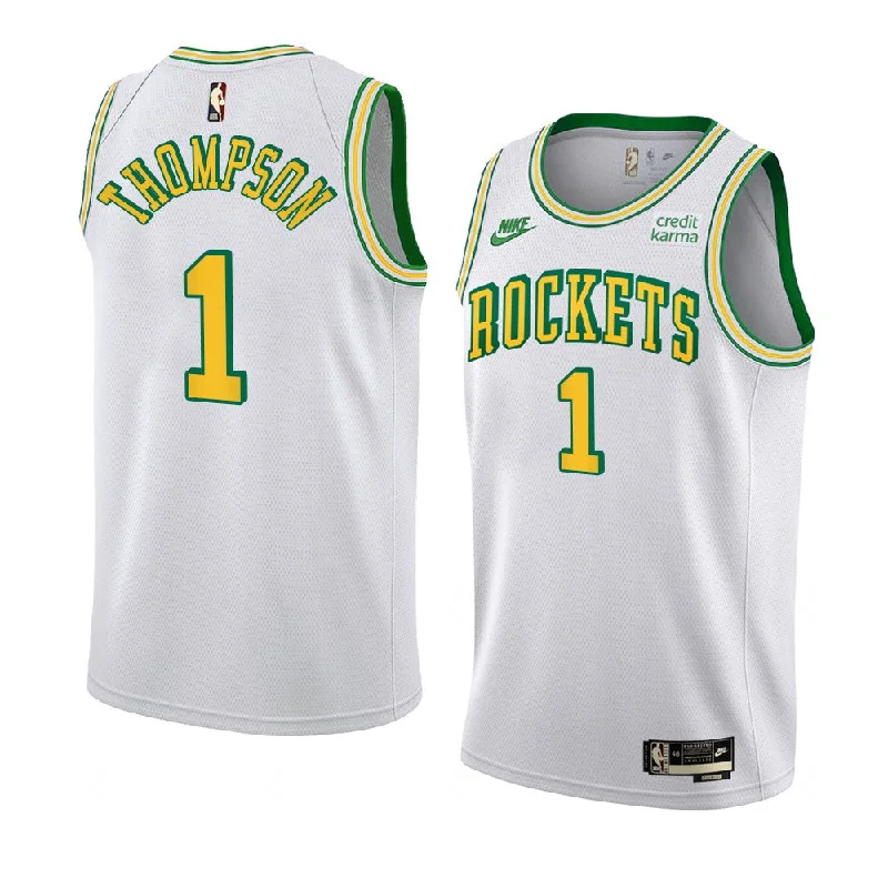 Soccer jersey with mesh panels for ventilation-Basketball jersey with mesh panels for ventilation-Amen Thompson Houston Rockets Jersey