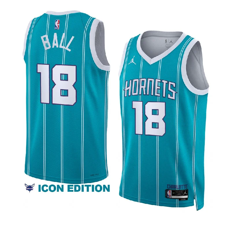 Personalized soccer jersey with team-specific logos-Personalized basketball jersey with team-specific logos-LiAngelo Ball Charlotte Hornets Jersey