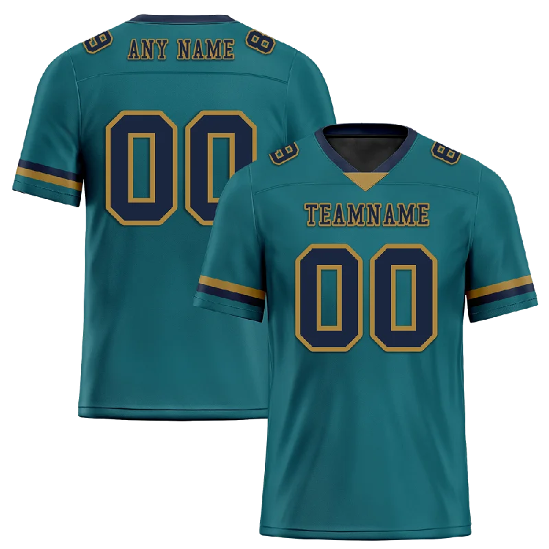 Custom soccer jersey for team bonding experiences-Custom Aqua Classic Style Black Personalized Authentic Football Jersey FBJ02-bc0f0ae