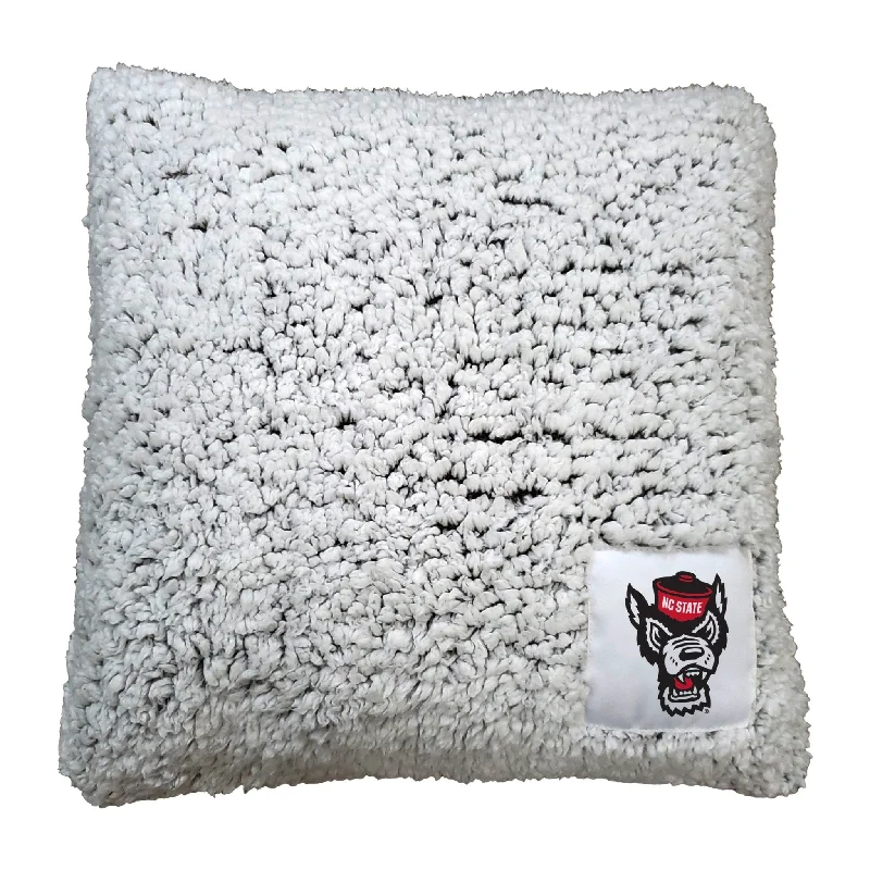 Custom team textiles for tailgating and outdoor games-NC State Wolfhead Frosty Throw Pillow