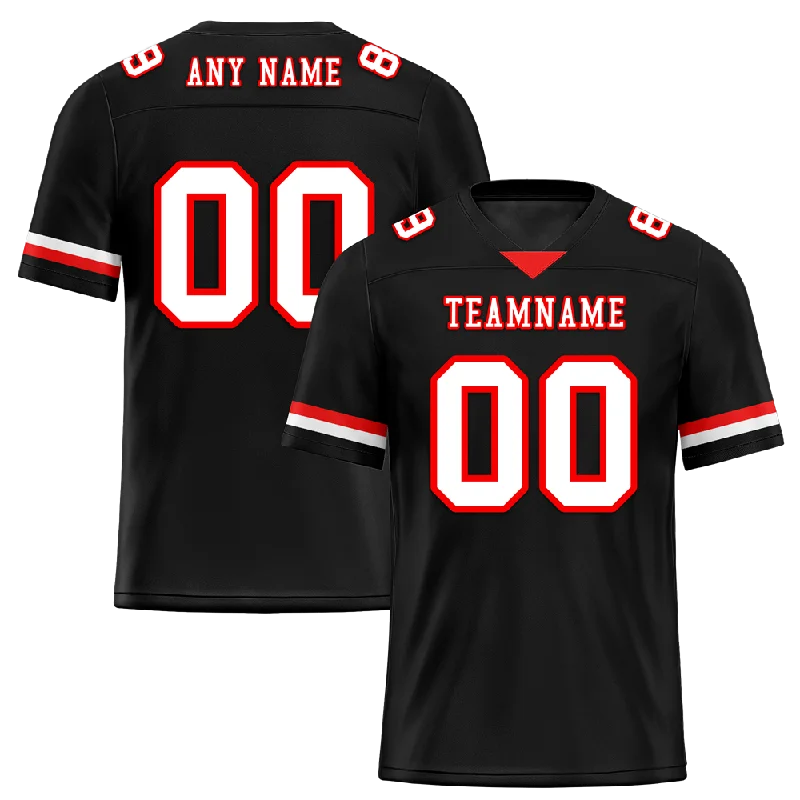 Personalized soccer jersey with custom colors and logos-Custom Black Classic Style White Personalized Authentic Football Jersey FBJ02-bc0f0aa