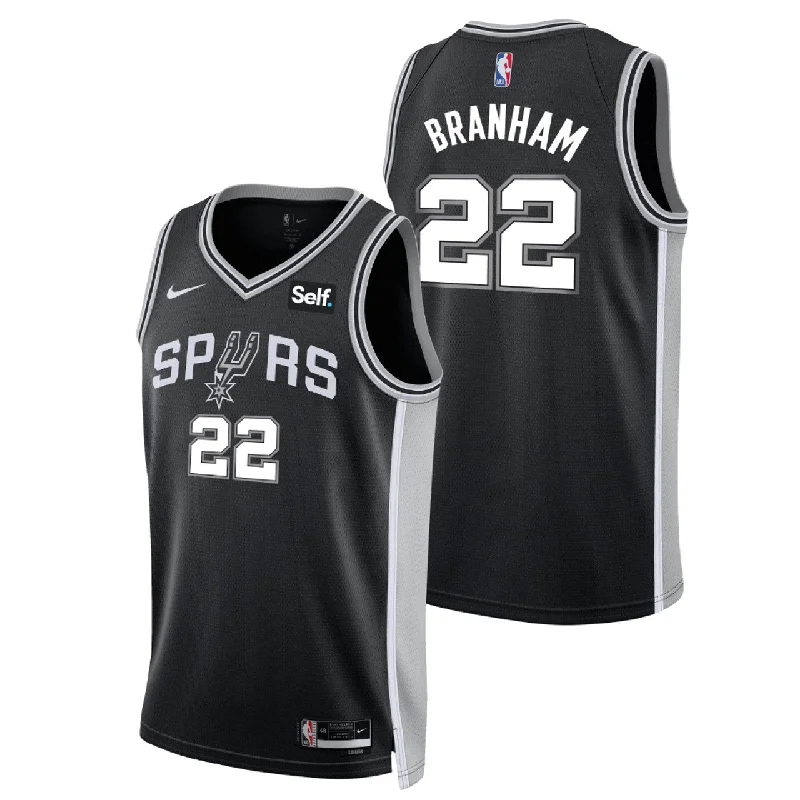 Personalized soccer jersey with modern team logo-Personalized basketball jersey with modern team logo-Malaki Branham San Antonio Spurs Jersey