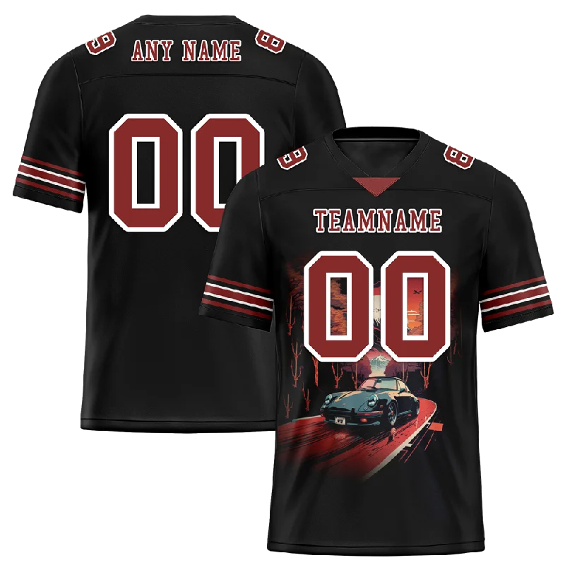 Custom soccer jersey for both indoor and outdoor games-Custom Black Drift Fashion Brown Personalized Authentic Football Jersey FBJ02-bc0fb07