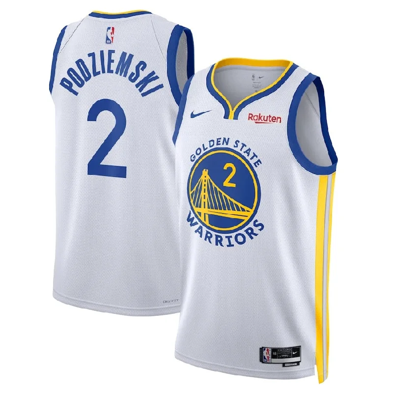 Soccer jersey with professional team logos-Basketball jersey with professional team logos-Brandin Podziemski Golden State Warriors Jersey