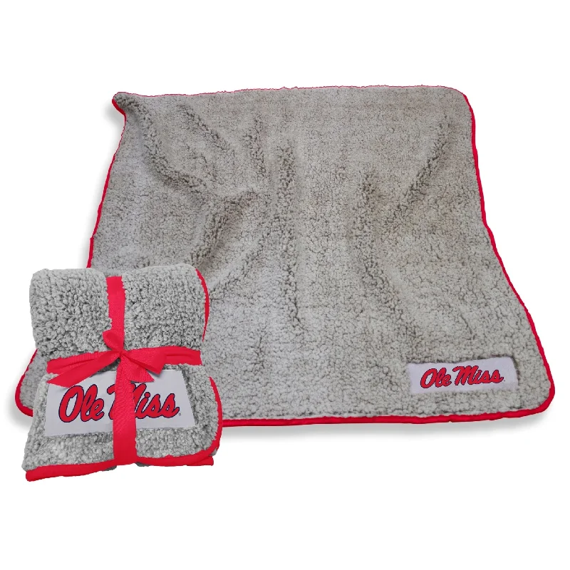 Team home textiles with quick-dry technology for bathroom use-Ole Miss Red Trim Frosty Fleece