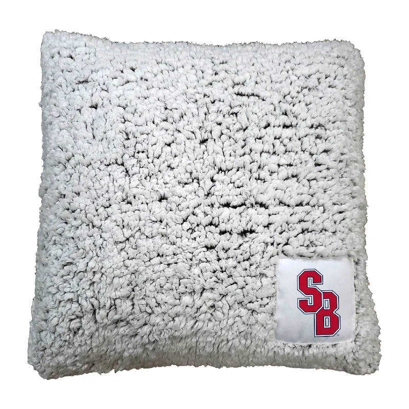 Team home textiles with unique, custom patterns-Stony Brook Frosty Throw Pillow