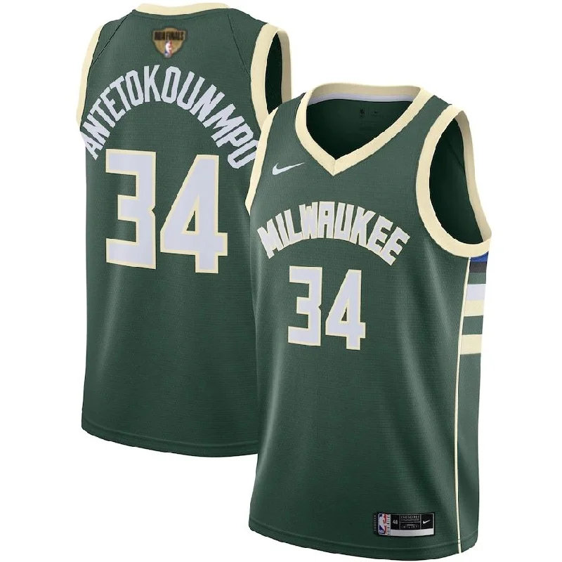 Soccer jersey with advanced fabric technology-Basketball jersey with advanced fabric technology-Giannis Antetokounmpo Milwaukee Bucks Finals Jersey