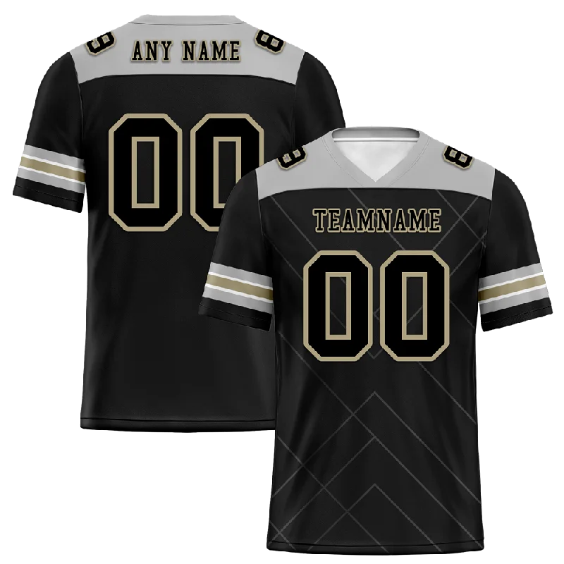 Personalized soccer jersey with bold graphic prints-Custom Black Sleeve Stripes Black Personalized Authentic Football Jersey FBJ02-bc0f0f0