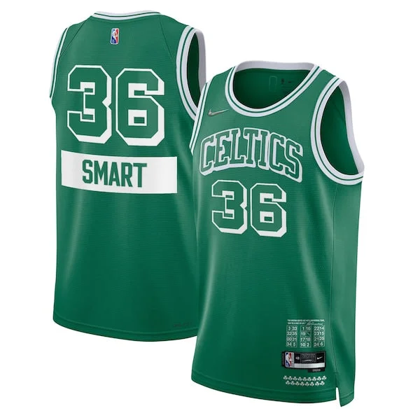 Soccer jersey with mesh panels for ventilation-Basketball jersey with mesh panels for ventilation-Marcus Smart Boston Celtics Jersey