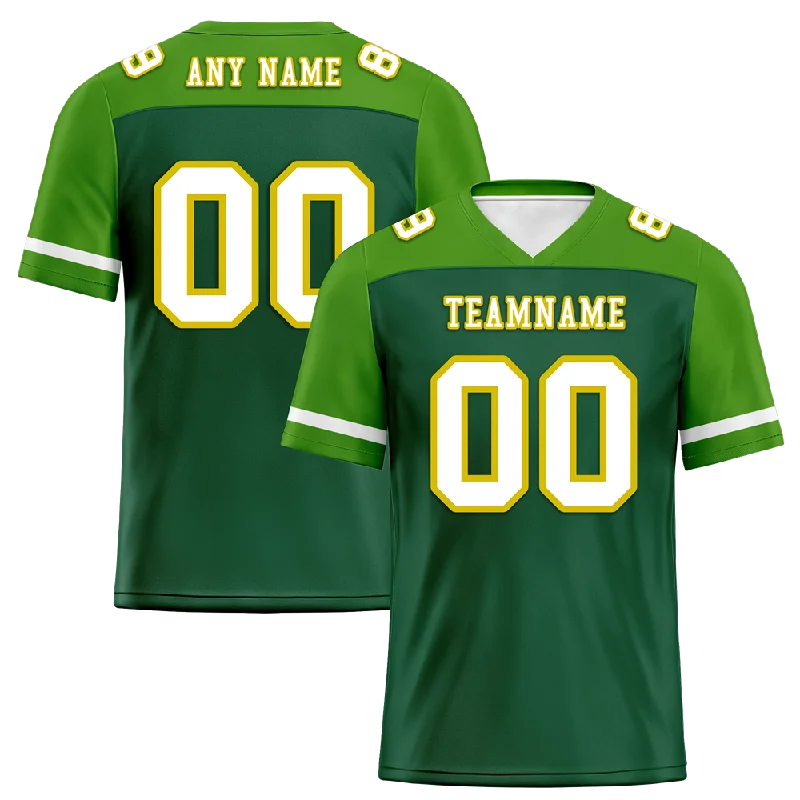 Personalized soccer jersey for casual outings-Custom Green Raglan Sleeves White Personalized Authentic Football Jersey FBJ02-bc0f0af