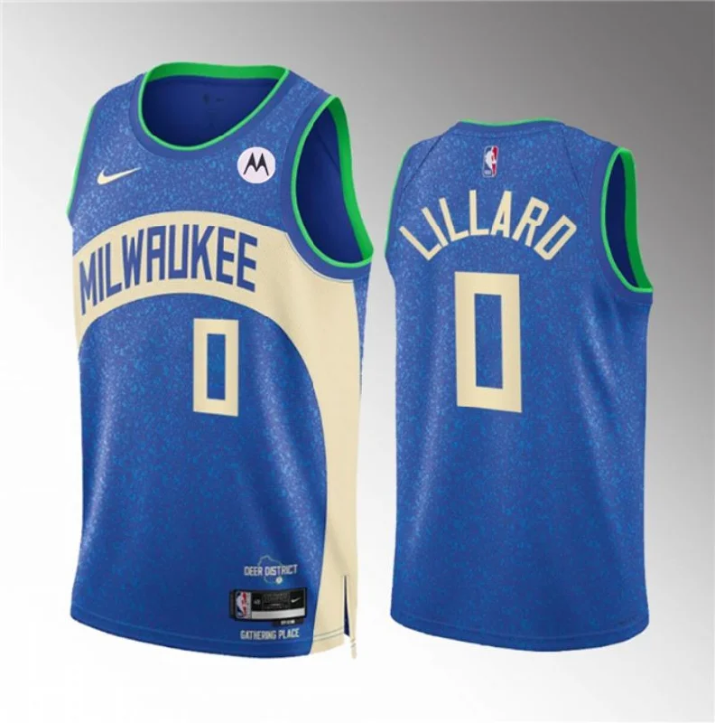 Soccer jersey with retro team design for collectors-Basketball jersey with retro team design for collectors-Damian Lillard Milwaukee Bucks Jersey