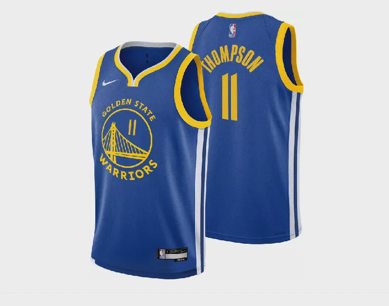 Personalized soccer jersey for casual wear-Personalized basketball jersey for casual wear-Nike NBA Golden State Warriors Youth Icon Name and Number Swingman Jersey - Klay Thompson