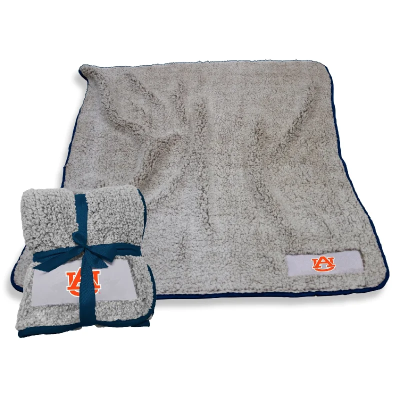 Personalized team home textiles for bedrooms-Auburn Interlock Logo Frosty Fleece