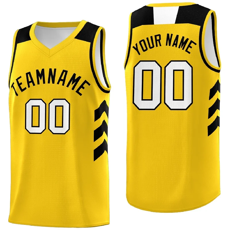 Custom soccer jersey for school spirit and pride-Custom basketball jersey for school spirit and pride-Custom Yellow Black Classic Tops Men/Boy Athletic Basketball Jersey