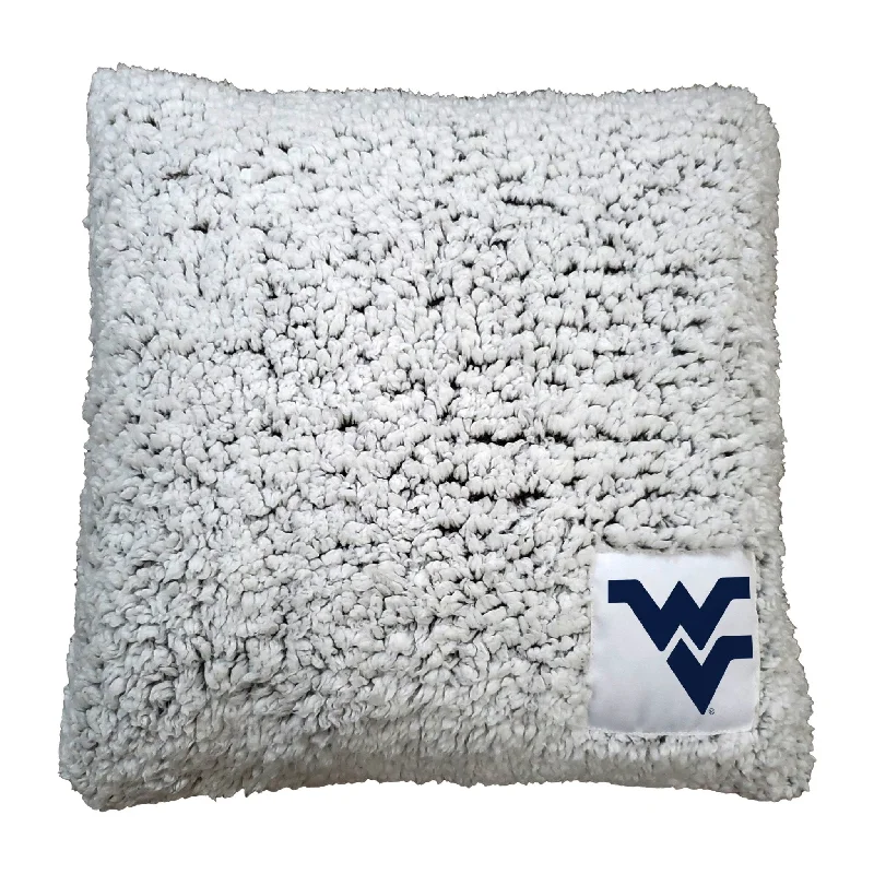 Team home textiles with bold patterns for sports rooms-West Virginia Frosty Throw Pillow