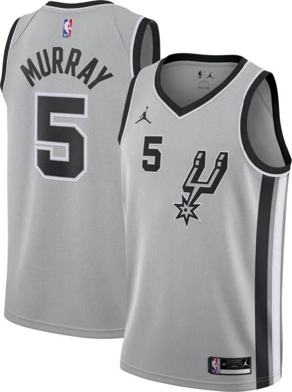 Soccer jersey with unique designs for charity auctions-Basketball jersey with unique designs for charity auctions-Dejounte Murray San Antonio Spurs Jersey