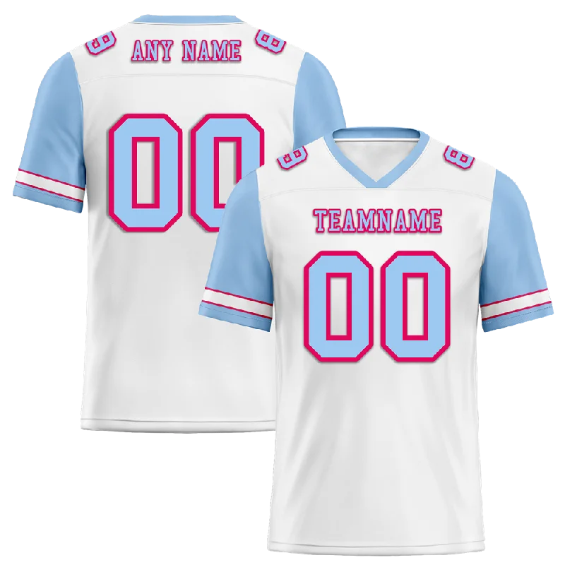 Custom soccer jersey with colorful and bold designs-Custom White Aqua Two Tone Aqua Personalized Authentic Football Jersey FBJ02-bc0f09b