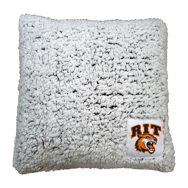 Affordable team home textiles for game day celebrations-Rochester Inst of Technology Frosty Throw Pillow