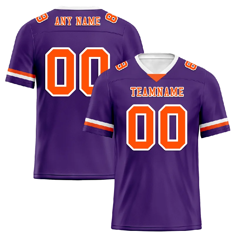 Custom soccer jersey with custom design options-Custom Purple Classic Style Orange Personalized Authentic Football Jersey FBJ02-bc0f008