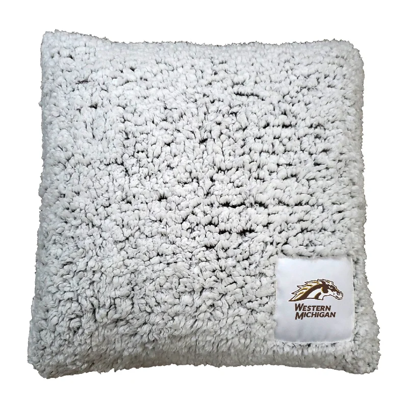 Luxury team towels for your sports fan bathroom-Western Michigan Frosty Throw Pillow