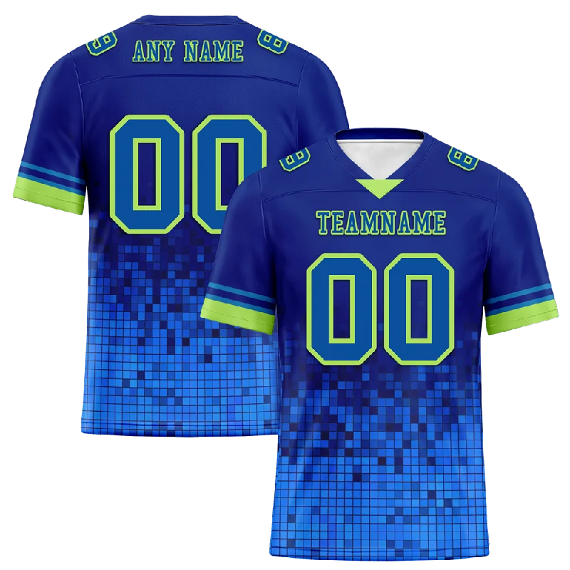 Personalized soccer jersey for sports enthusiasts-Custom Blue 3D Pattern Blue Personalized Authentic Football Jersey FBJ02-bc0fafb