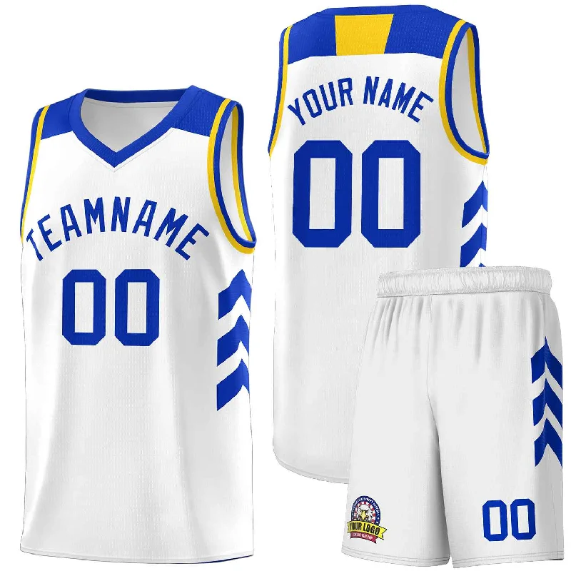 Soccer jersey for women, men, and youth players-Basketball jersey for women, men, and youth players-Custom White Royal Classic Sets Sports Uniform Basketball Jersey