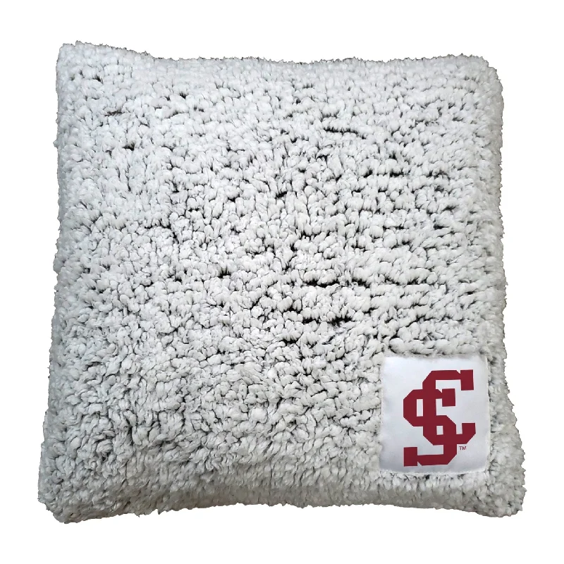 Custom team towels with team name and logo-Santa Clara Frosty Throw Pillow