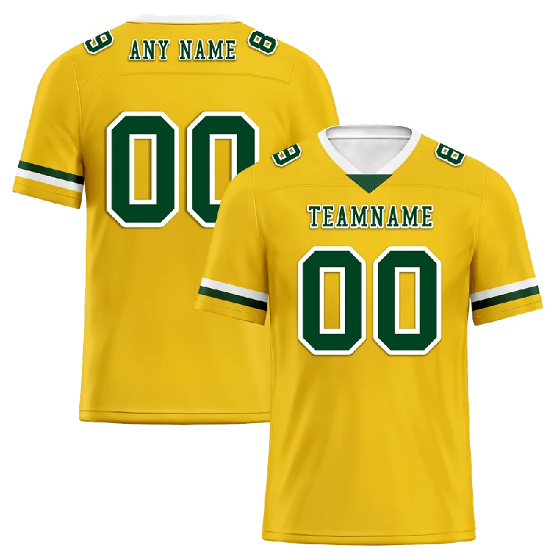 Personalized soccer jersey for team photo sessions-Custom Yellow Classic Style Green Personalized Authentic Football Jersey FBJ02-bc0f007