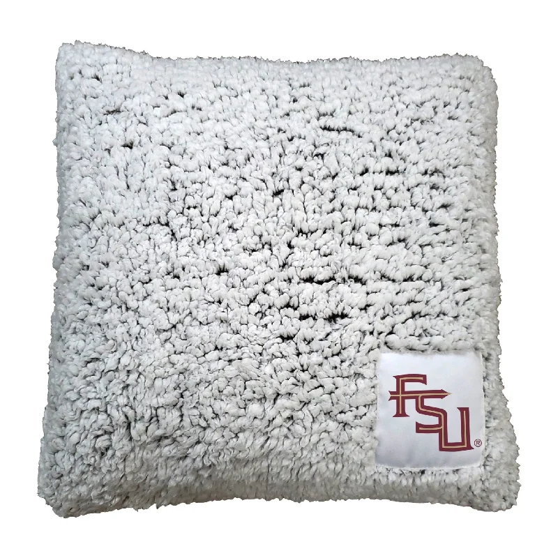 Personalized team blankets for family sports nights-Florida State Stacked Logo Frosty Throw Pillow