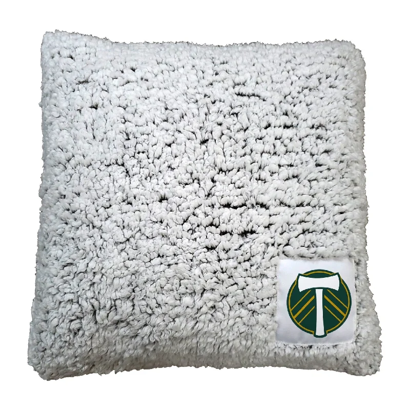 Custom team towels with team name and logo-Portland Timbers Frosty Throw Pillow