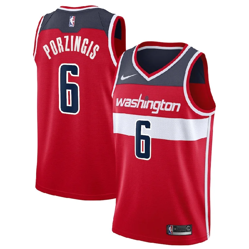 Soccer jersey for women, men, and youth players-Basketball jersey for women, men, and youth players-Kristaps Porzingis Washington Wizards Jersey