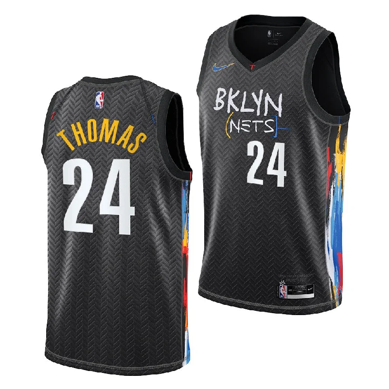 Custom soccer jersey with contemporary designs-Custom basketball jersey with contemporary designs-CAM THOMAS BROOKLYN NETS 2020-21 CITY EDITION JERSEY