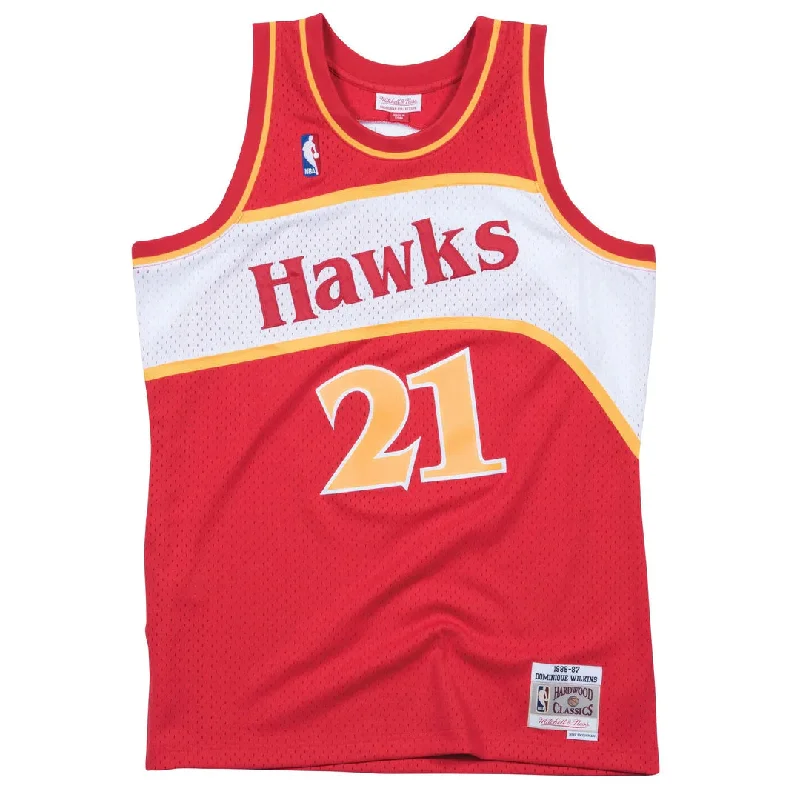 Personalized soccer jersey for casual outings-Personalized basketball jersey for casual outings-DOMINIQUE WILKINS ATLANTA HAWKS HARDWOOD CLASSICS THROWBACK SWINGMAN JERSEY