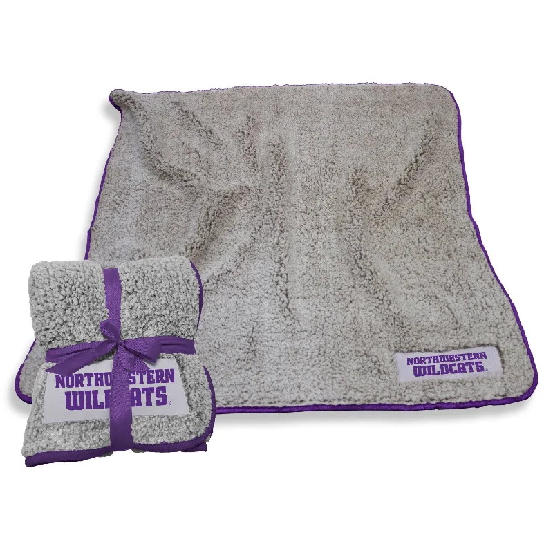 Team home textiles with signature team colors-Northwestern Frosty Fleece