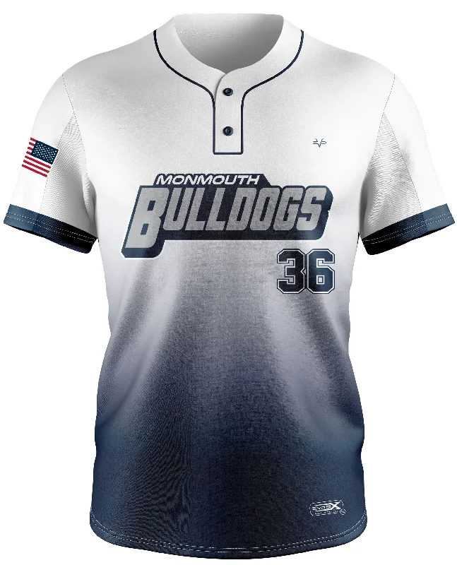 Custom retro baseball jersey with team design-Monmouth Bulldogs 2 Button Baseball Jersey