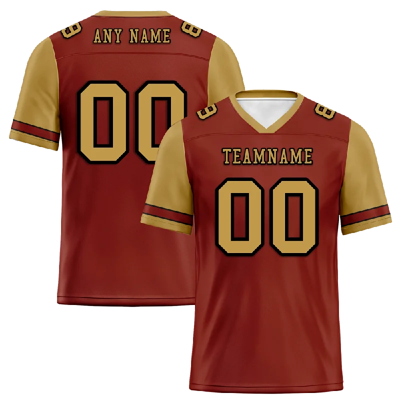 Custom soccer jersey with sleek modern lines-Custom Brown Orange Two Tone Orange Personalized Authentic Football Jersey FBJ02-bc0f09f