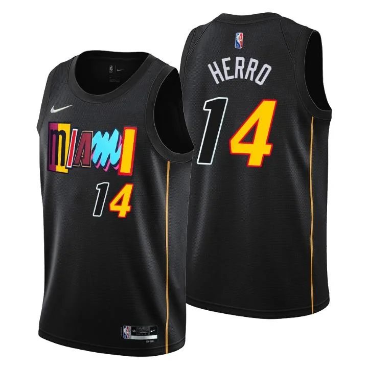 Custom soccer jersey for fun and sporty looks-Custom basketball jersey for fun and sporty looks-Tyler Herro Miami Heat 2021-22 City Edition Jersey