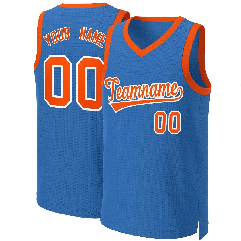 Retro-inspired soccer jersey with classic look-Retro-inspired basketball jersey with classic look-Custom Blue Orange-White Classic Tops Basketball Jersey