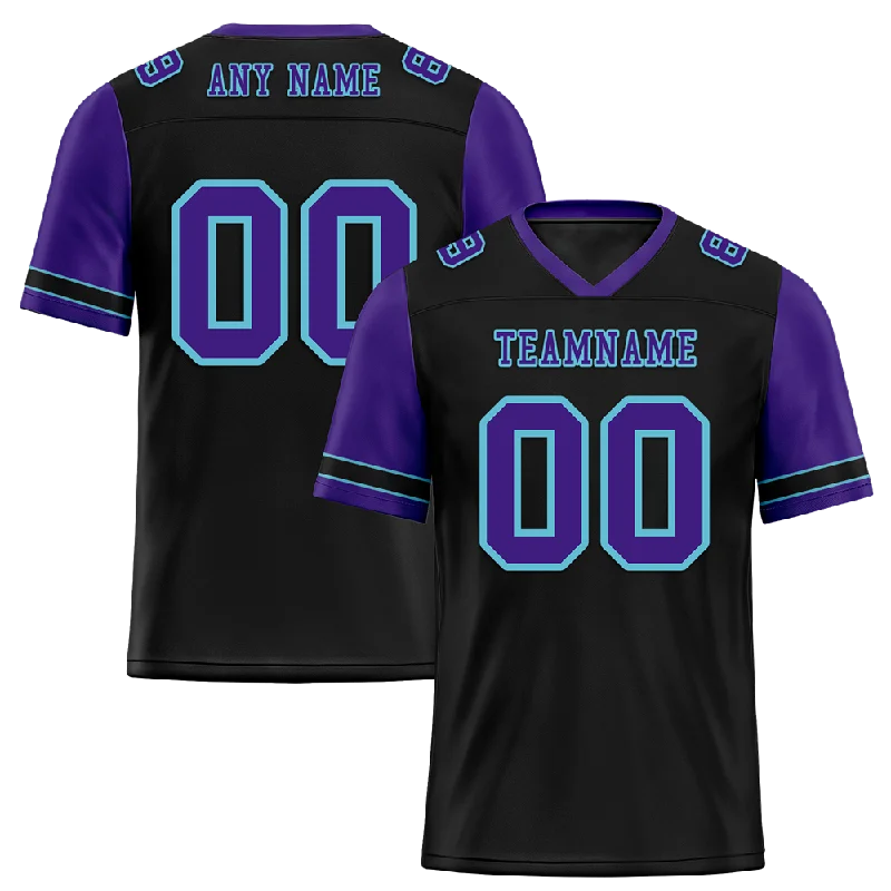 Custom soccer jersey for tournaments and competitions-Custom Black Purple Two Tone Purple Personalized Authentic Football Jersey FBJ02-bc0f099