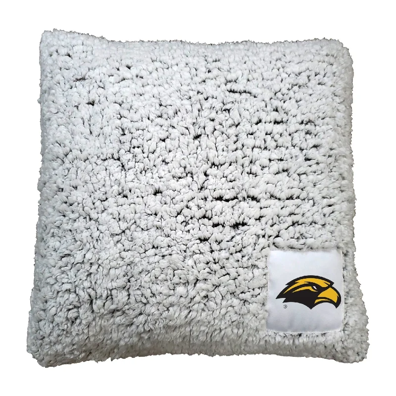 Team-themed bed linens for your fan space-Southern Miss Frosty Throw Pillow