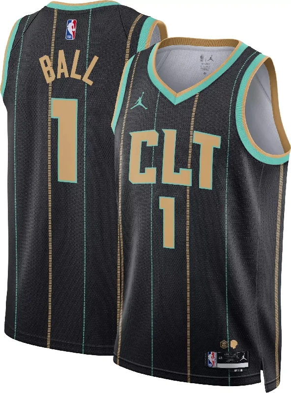 Soccer jersey with player name and number personalization-Basketball jersey with player name and number personalization-LaMelo Ball Charlotte Hornets City Edition Jersey