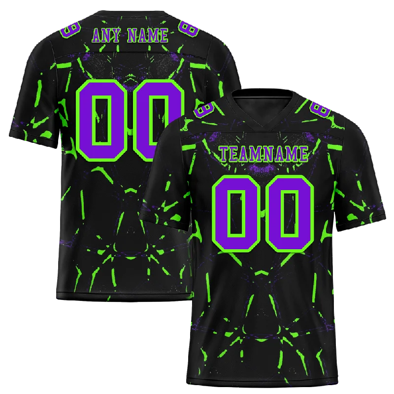 Custom soccer jersey for sports teams-Custom Black Graffiti Pattern Purple Personalized Authentic Football Jersey FBJ02-bc0fac0