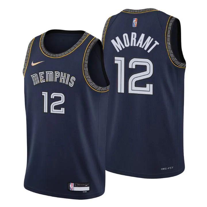 Custom soccer jersey with custom design options-Custom basketball jersey with custom design options-Ja Morant Memphis Grizzlies 2021-22 City Edition Jersey